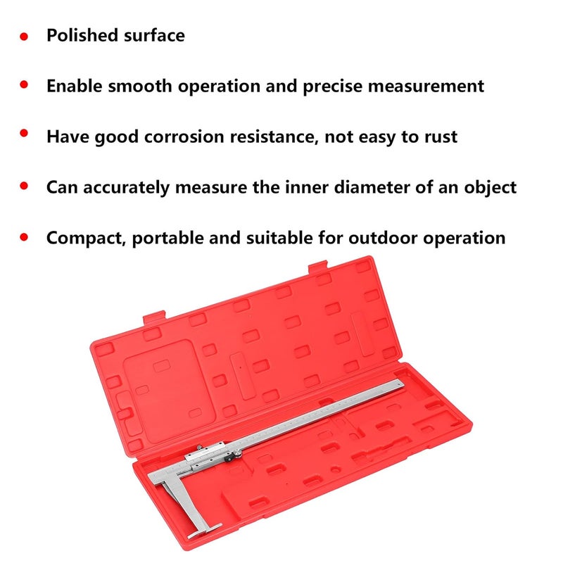 فرنير كاليبر 0-300 مم من الفولاذ الكربوني أداة قياس يدوية للقطر الداخلي والأخاديد - Image 3