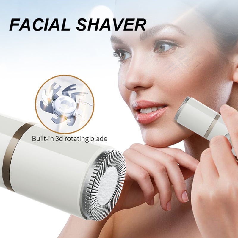 Electric shaver female bikini trimmer, female shaver USB rechargeable eyebrow trimmer nose hair instrument 5 in 1 multifunctional electric shaver for face legs eyebrows nose removable head - Image 3