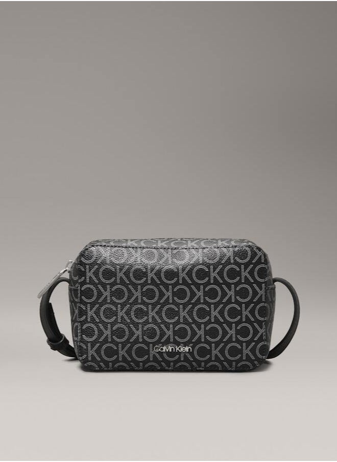 CALVIN KLEIN Women's Recycled Crossbody Logo Bag, Black  - Image 1