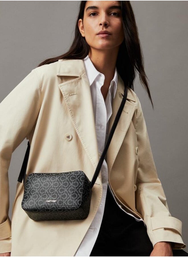 CALVIN KLEIN Women's Recycled Crossbody Logo Bag, Black  - Image 4