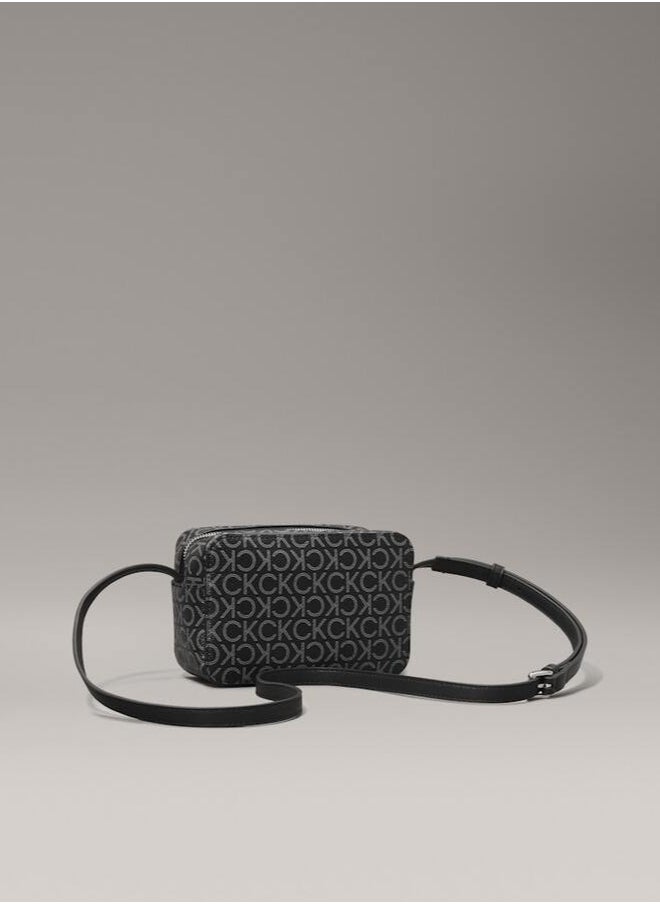 CALVIN KLEIN Women's Recycled Crossbody Logo Bag, Black  - Image 3