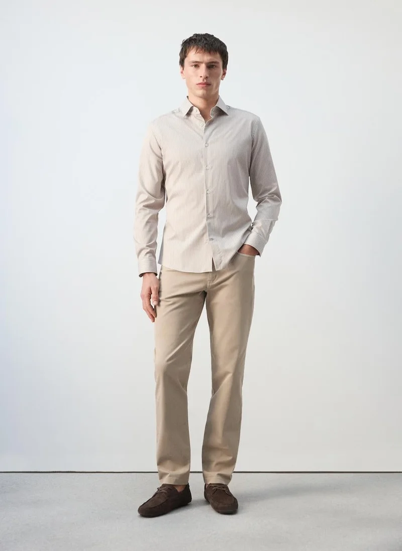 Mango Man  Slim fit striped cotton shirt for Men | Best Price UAE