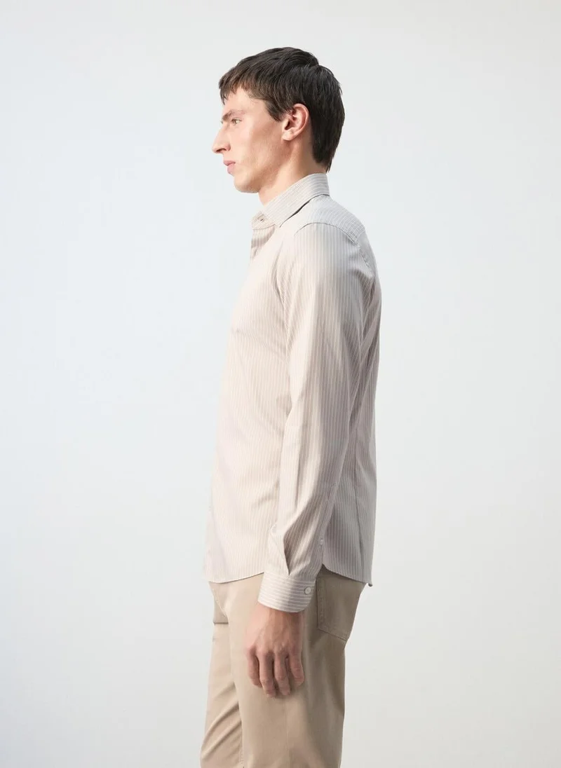 Mango Man  Slim fit striped cotton shirt for Men | Best Price UAE