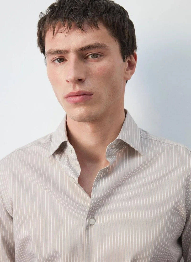 Mango Man  Slim fit striped cotton shirt for Men | Best Price UAE