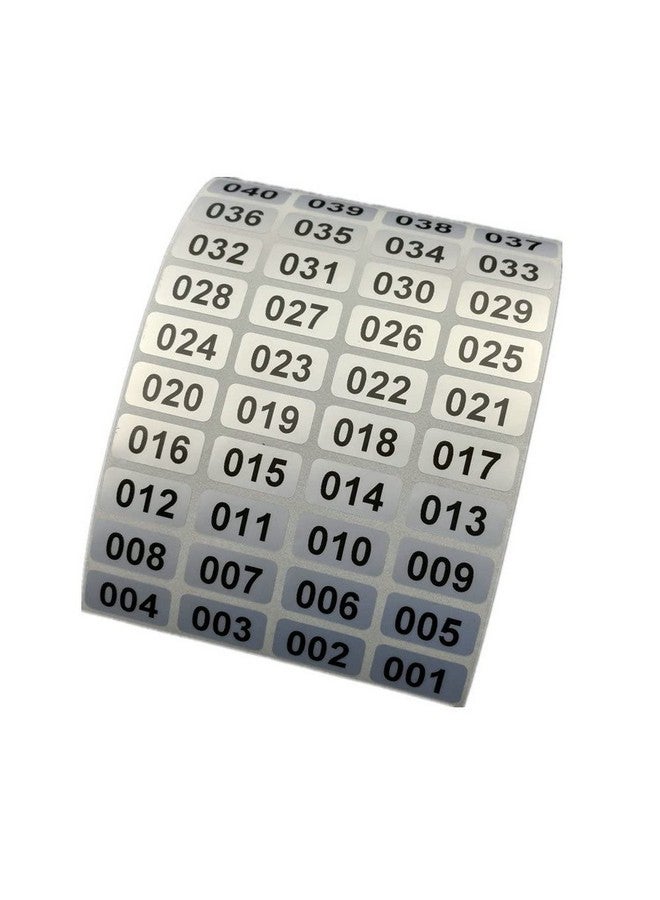 EXTRONTONDA Consecutive Number Inventory Stickers Waterproof 0.39 X 0.78 Inch Black Printing On Silver Sticker (001 To 1000) - Image 1