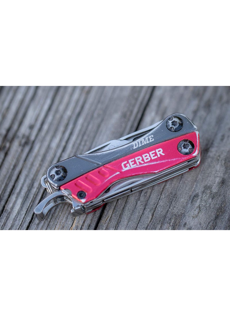 Gerber Gerber Gear Dime 12-in-1 Mini Multi-Tool - Needle Nose Pliers, Pocket Knife, Keychain, Bottle Opener - Gifts for Men - EDC Gear and Equipment - Red  - Image 4