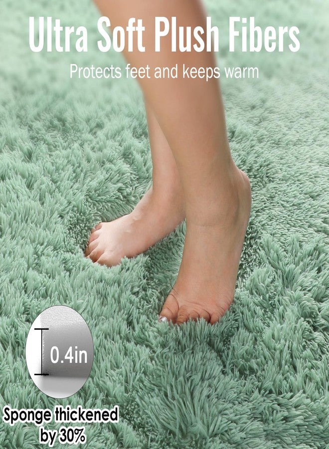 PAGISOFE Sage Green Round Rugs for Boys Bedroom,Shaggy Circle Rug 5Ft for Kids Room,Fluffy Carpet for Classroom Shag Circular Rug for Nursery,Fuzzy Plush Rugs for Teen Dorm,Cute Baby Room Decor - Image 4