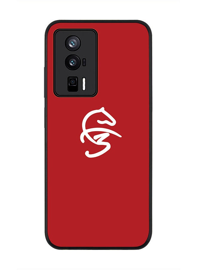 Stylizedd Rugged Black edge case for Xiaomi Poco F5 Pro 5G / Xiaomi Redmi K60 / Xiaomi Redmi K60 Pro Slim fit Soft Case Flexible Rubber Edges Anti Drop TPU Gel Thin Cover - Faz3 Icon Red  - Image 1