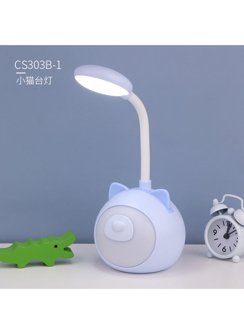 Generic LED Desk Lamp Eye Protection for Studying Kitten Blue [CS303B-1]] 