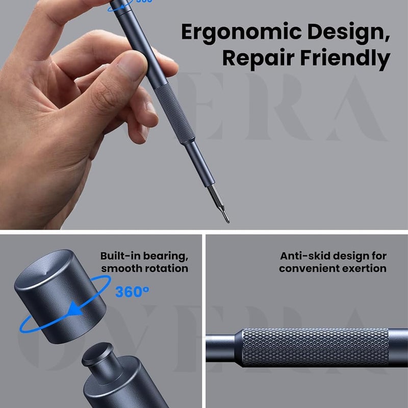 OVERA Overa 1 Precision Screwdriver Set Mini Magnetic Screwdriver Tool Kit 24 Bits with Plastic Case for Mobile Phone Laptop Watch Computers Electronic Glasses Repair  - Image 4