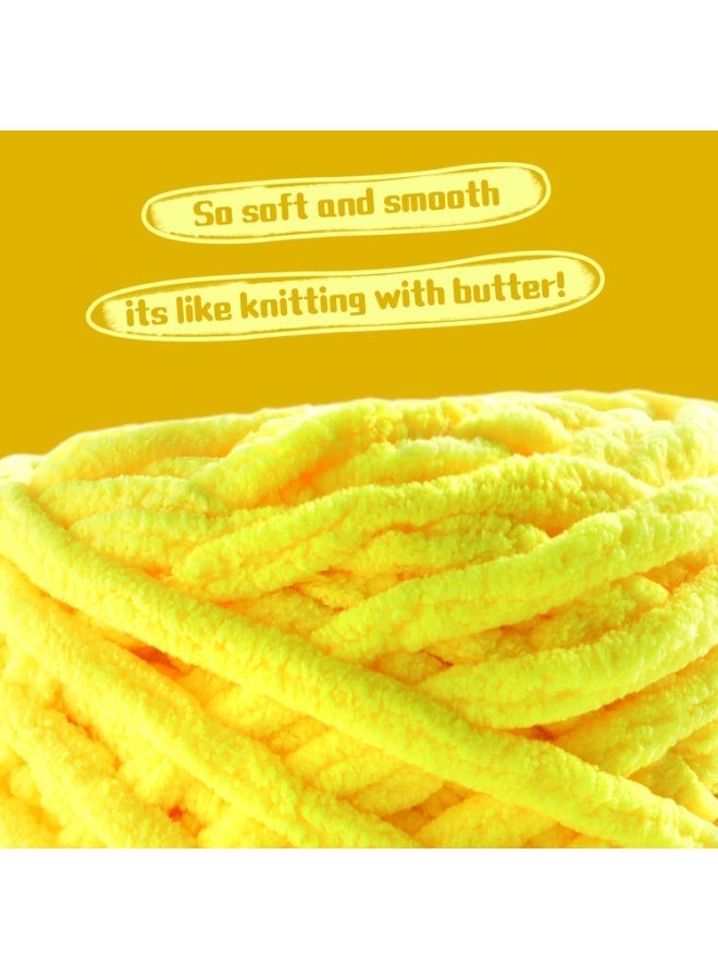 ChicAbode 4 Rolls 40m Colorful Chunky Chenille Yarn, Soft Plush Thick Yarn for Blanket Crocheting, Fluffy Hand Knitting Yarn for Scarf, Hat, Crochet and Weaving Projects - Image 3