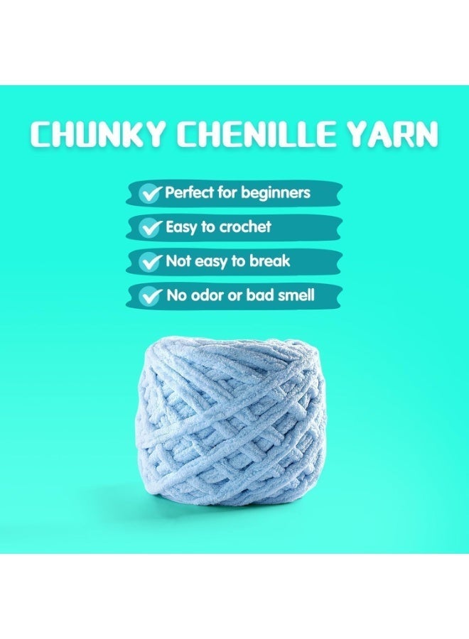ChicAbode 4 Rolls 40m Colorful Chunky Chenille Yarn, Soft Plush Thick Yarn for Blanket Crocheting, Fluffy Hand Knitting Yarn for Scarf, Hat, Crochet and Weaving Projects - Image 4