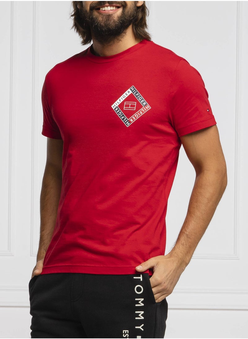 Tommy Hilfiger Sport - Organic Cotton Red T-Shirt - Image 1