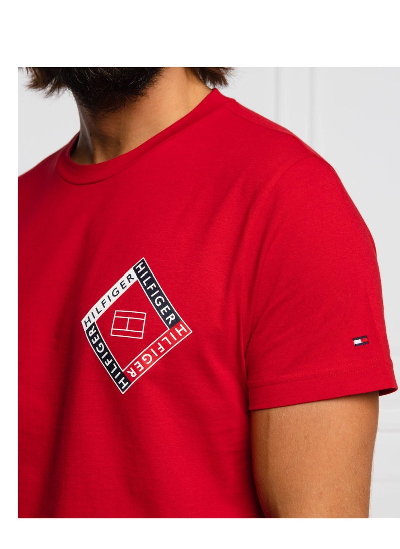 Tommy Hilfiger Sport - Organic Cotton Red T-Shirt - Image 1