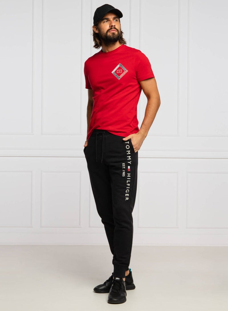 Tommy Icons Organic Cotton Red T-Shirt - Image 2