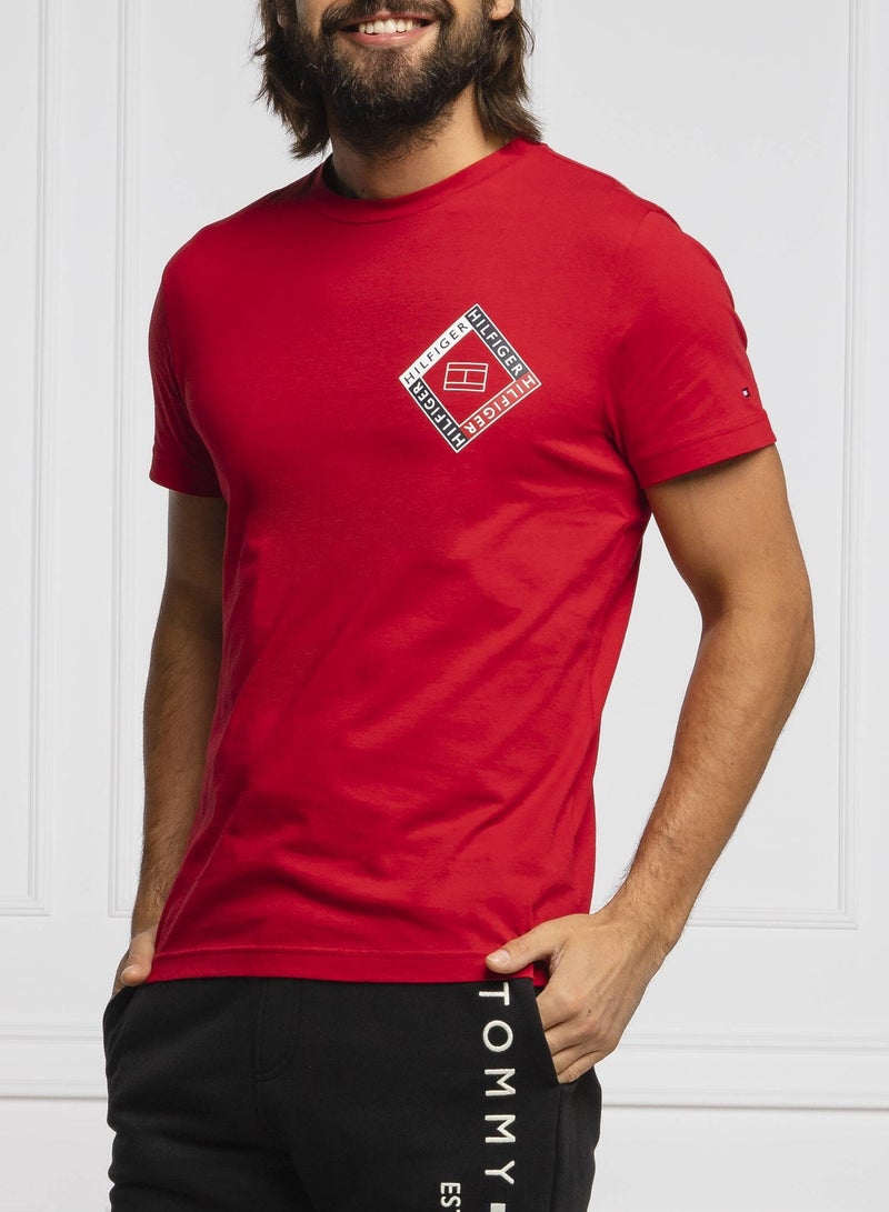 Tommy Icons Organic Cotton Red T-Shirt - Image 1