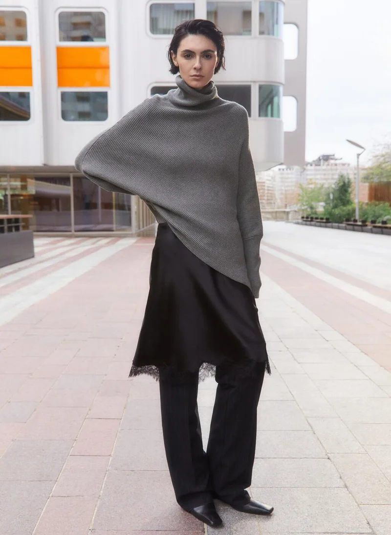 MANGO Sweater with asymmetrical roll neck