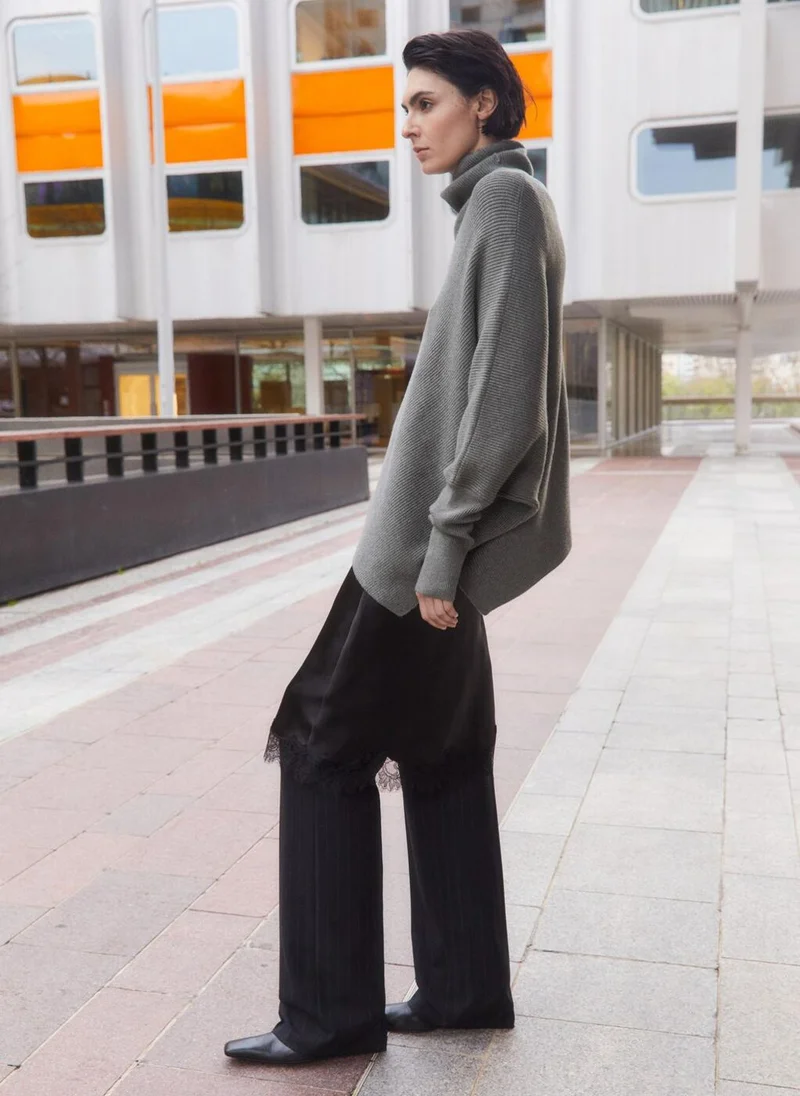 Mango  Sweater with asymmetrical roll neck for Women | Best Price UAE