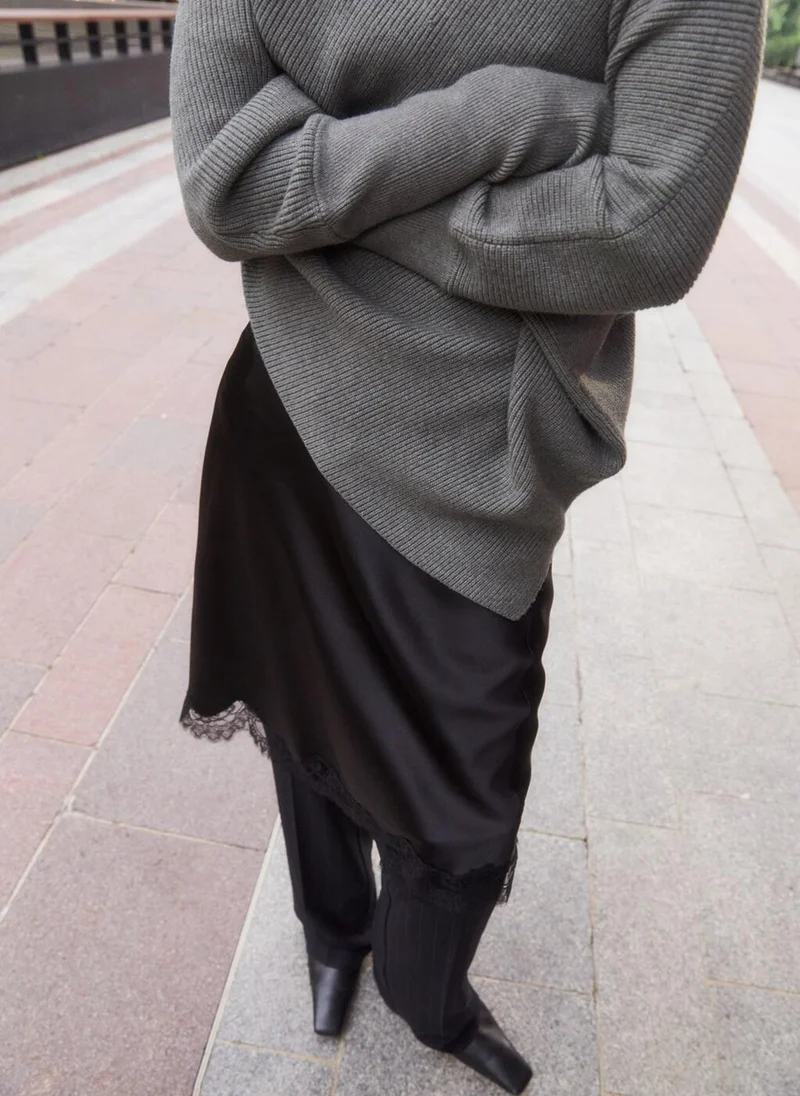 Mango  Sweater with asymmetrical roll neck for Women | Best Price UAE