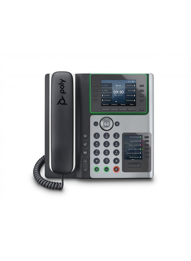 Poly Edge E450 IP Desk Phones (Plantronics + Polycom) Easy to Install with Included Wi-Fi 8-line Keys Supporting up to 32 Lines - Integrated Bluetooth for Mobile Phone and Headset Pairing