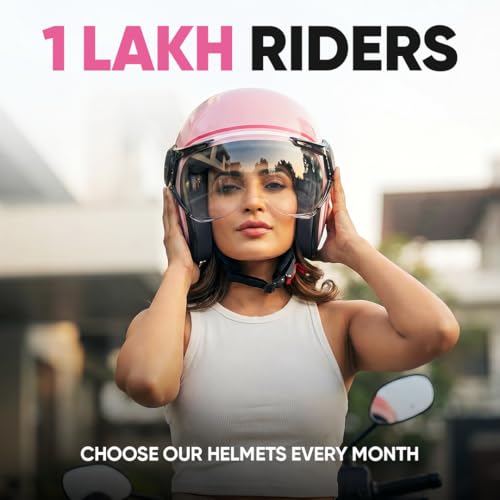 TVS MissFit Women's Open Face Helmet | Lightweight Shell | Pastel Colors Designed Exclusively for Women | Extreme Comfort Fit for Girls | Clear Visor | DOT & ISI Certified (Rose Pink) (XL) - Image 5