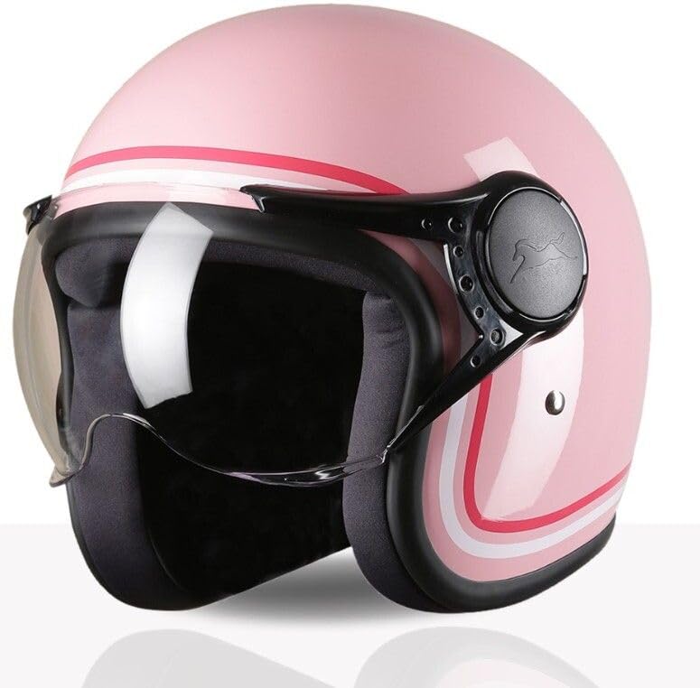 TVS MissFit Women's Open Face Helmet | Lightweight Shell | Pastel Colors Designed Exclusively for Women | Extreme Comfort Fit for Girls | Clear Visor | DOT & ISI Certified (Rose Pink) (XL) - Image 1