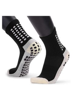 Generic ELECDON 2 Pcs Unisex Non Slip Sport Soccer Socks, Breathable Comfortable Athletic Football Basketball Hockey Sports Grip Socks with Rubber Dots for Men and Women  - Image 5