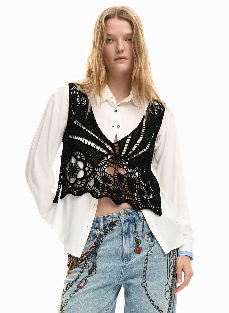 DESIGUAL Long-Sleeved Shirt With Regular Fit, In A Solid Tone - Image 1