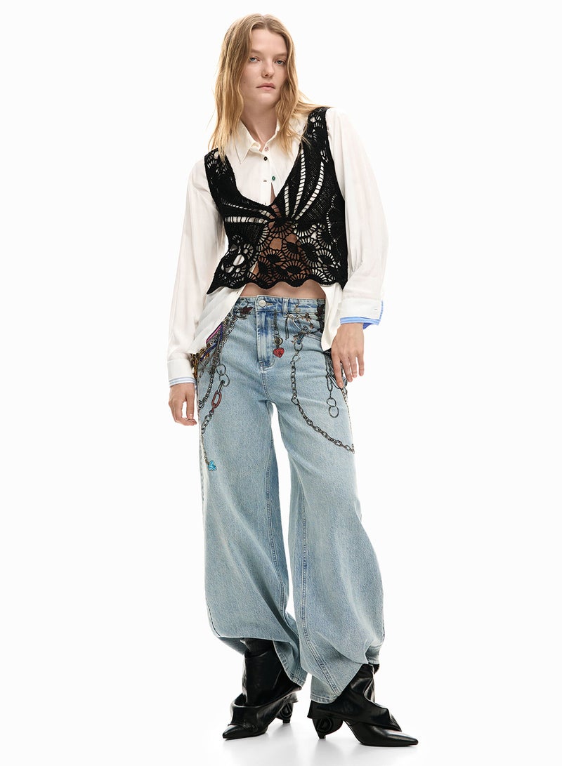 DESIGUAL Long-Sleeved Shirt With Regular Fit, In A Solid Tone - Image 2