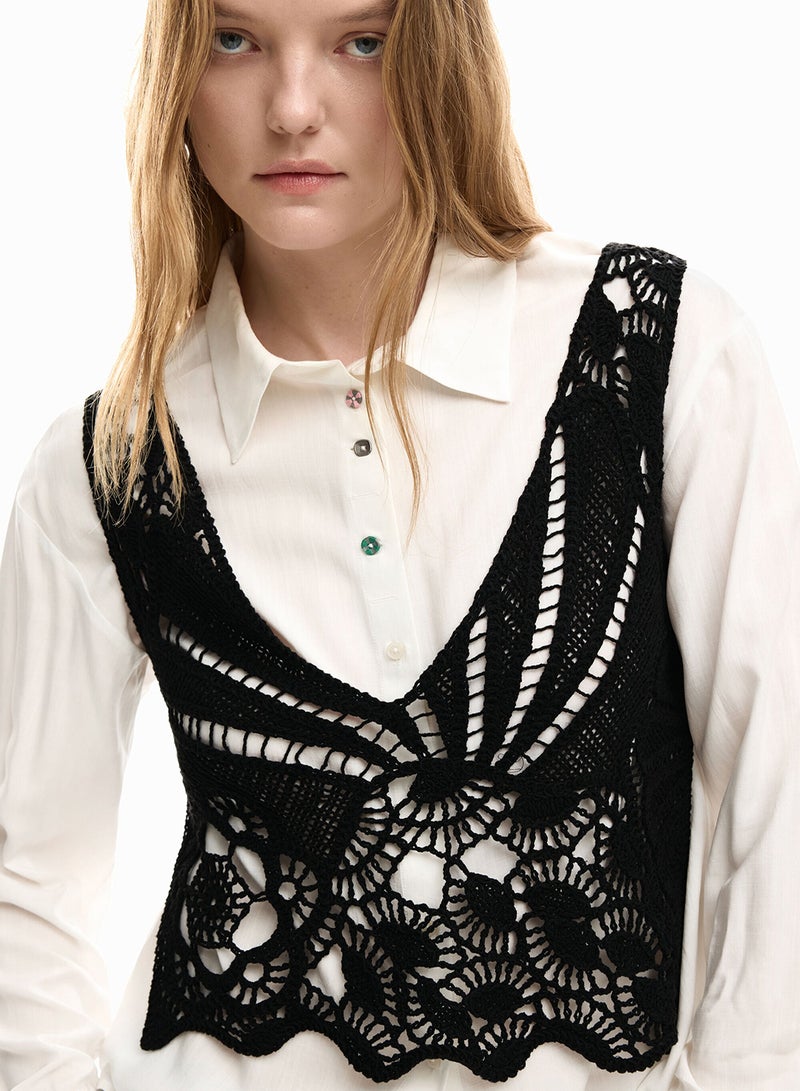 DESIGUAL Long-Sleeved Shirt With Regular Fit, In A Solid Tone - Image 4