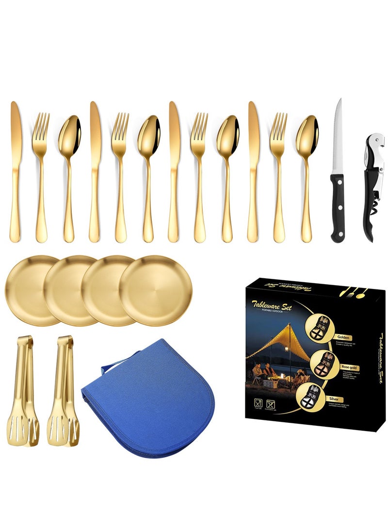 KUYING Stainless Steel Tableware Set Of 20 Pieces Western Knife Fork Spoon Set  - Image 2