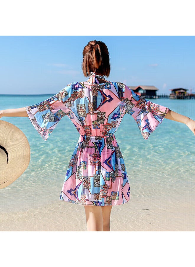 Skin-friendly Yifu Bikini ملابس سباحة للنساء، مجموعة من ثلاث قطع، ستايل كوري، قطع منفصلة، البوي شورت، محافظ، ملابس سباحة تنحيف تغطي البطن للينابيع الساخنة - Image 4