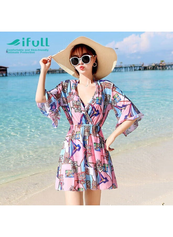 Skin-friendly Yifu Bikini ملابس سباحة للنساء، مجموعة من ثلاث قطع، ستايل كوري، قطع منفصلة، البوي شورت، محافظ، ملابس سباحة تنحيف تغطي البطن للينابيع الساخنة - Image 1