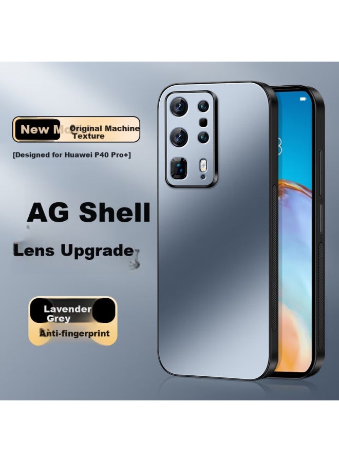 Shangsu, Suitable For Huawei P40 Pro+ Phone Case, P40 Pro+ Protective Cover, Ag Frosted Lens Full Protection Shockproof Soft Case, Huawei Simple Business Style For Women And Men, Outer Shell, Lavender Gray - Image 1