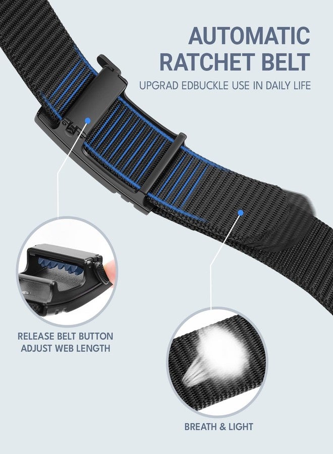 FAIRWIN Ratchet Belt 2 Pack Golf Belts for Men Adjustable Designer Western Mens Belts for Jeans Automatic Slide Buckle Black - Image 2