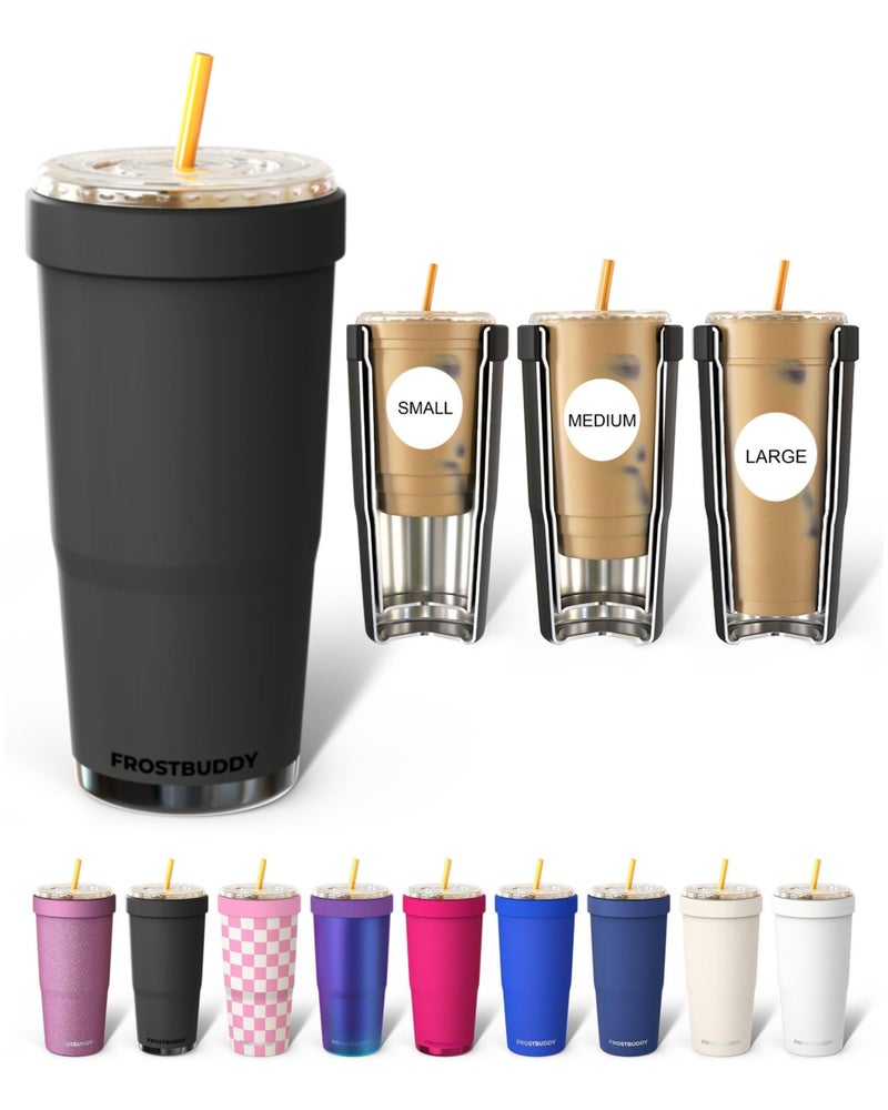 Frost Buddy Togo Buddy 30 oz Stainless Steel Vacuum Insulated Tumbler To Go Coffee Cup â€“ Iced Coffee Cups, Iced Coffee Sleeve, Travel Mug, Thermal Cup for Hot & Cold Drinks, Dunkin Cup (Dark Night) - Image 1