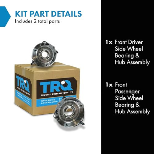 TRQ 2 Piece Front Wheel Bearing & Hub Assembly Set Compatible with 2007-2017 Jeep Wrangler 2018 Wrangler JK - Image 2
