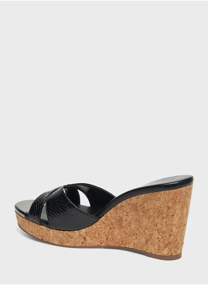 Celeste Cross Strap High Heel Wedge Sandals