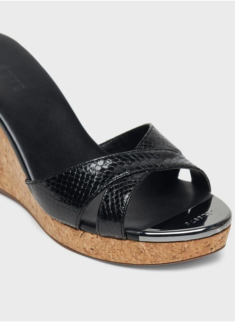Celeste Cross Strap High Heel Wedge Sandals