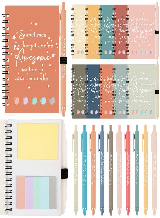 Chuangdi 20 Sets End of Year Teacher Gifts Appreciation Journal Inspirational Notebook with Sticky Notepad Bamboo Pen Bulk Graduation Thank You Gifts for Student Staff Team Coworker Nurse(Vibrant) - Image 1