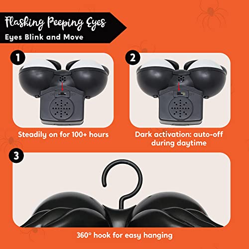 Joiedomi 3 Pack Halloween Decorations Indoor Flashing Peeping Eyes Lights with Timer, Halloween Glowing Decorations Outdoor Party Supplies, Spooky Animated Lights Eyes Decor for Yard Lawn Garden - Image 3