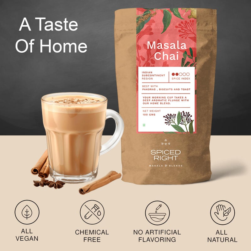 Spiced Right Chai Masala Powder for Tea 200gm - 100% Natural Ingredients, No Preservatives, Immunity Booster with Aromatic Spices like Dried Ginger, Cloves, Cinnamon, and More Tea Masala - Image 5