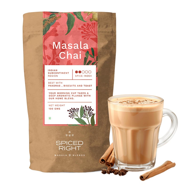 Spiced Right Chai Masala Powder for Tea 200gm - 100% Natural Ingredients, No Preservatives, Immunity Booster with Aromatic Spices like Dried Ginger, Cloves, Cinnamon, and More Tea Masala - Image 2