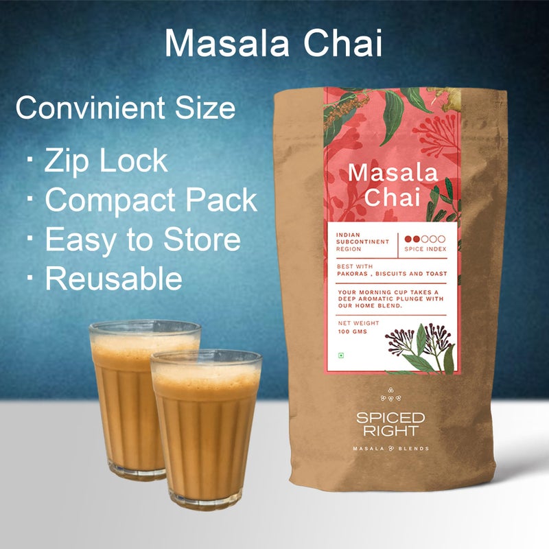Spiced Right Chai Masala Powder for Tea 200gm - 100% Natural Ingredients, No Preservatives, Immunity Booster with Aromatic Spices like Dried Ginger, Cloves, Cinnamon, and More Tea Masala - Image 4