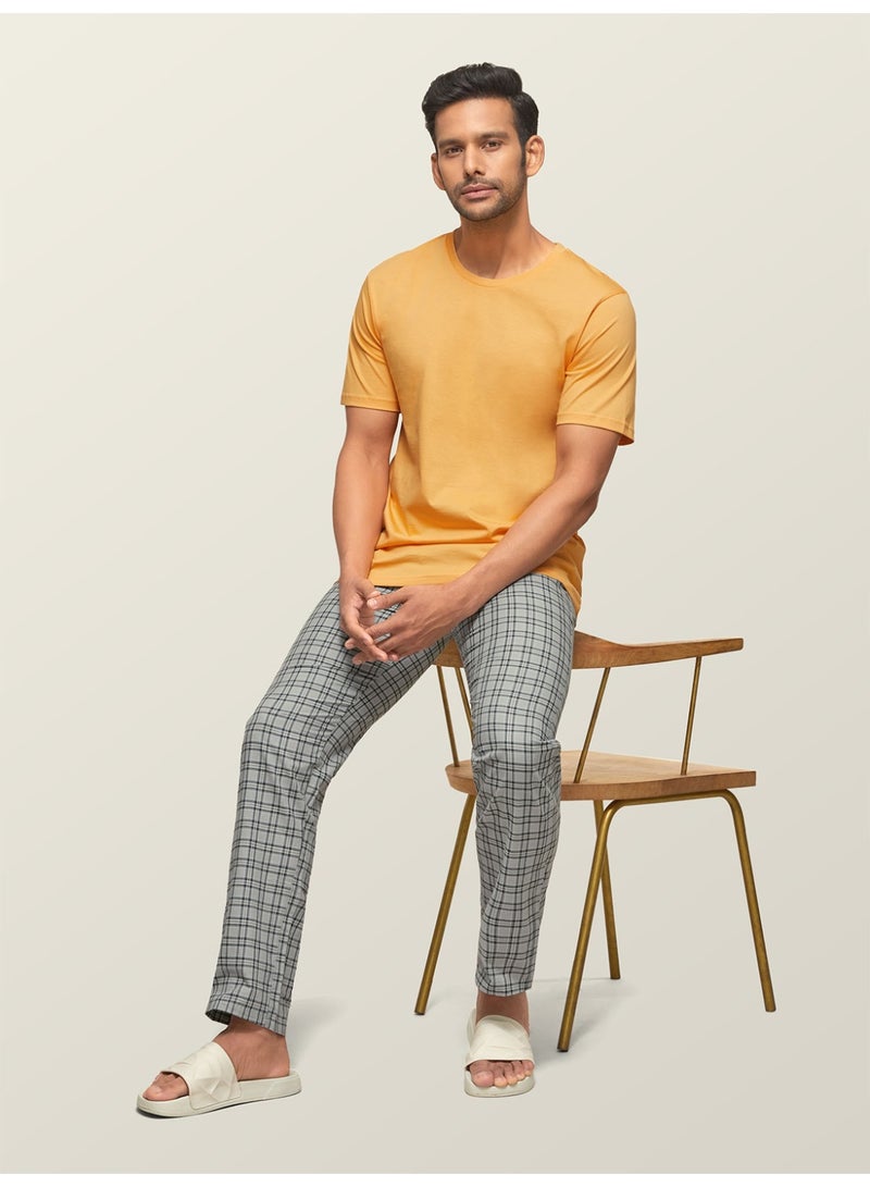 اكس واي اكس اكس بيجامة رجالية من XYXX مصنوعة من القطن الممشط الممتاز بنقشة المربعات [عبوة من قطعة واحدة] - Image 4