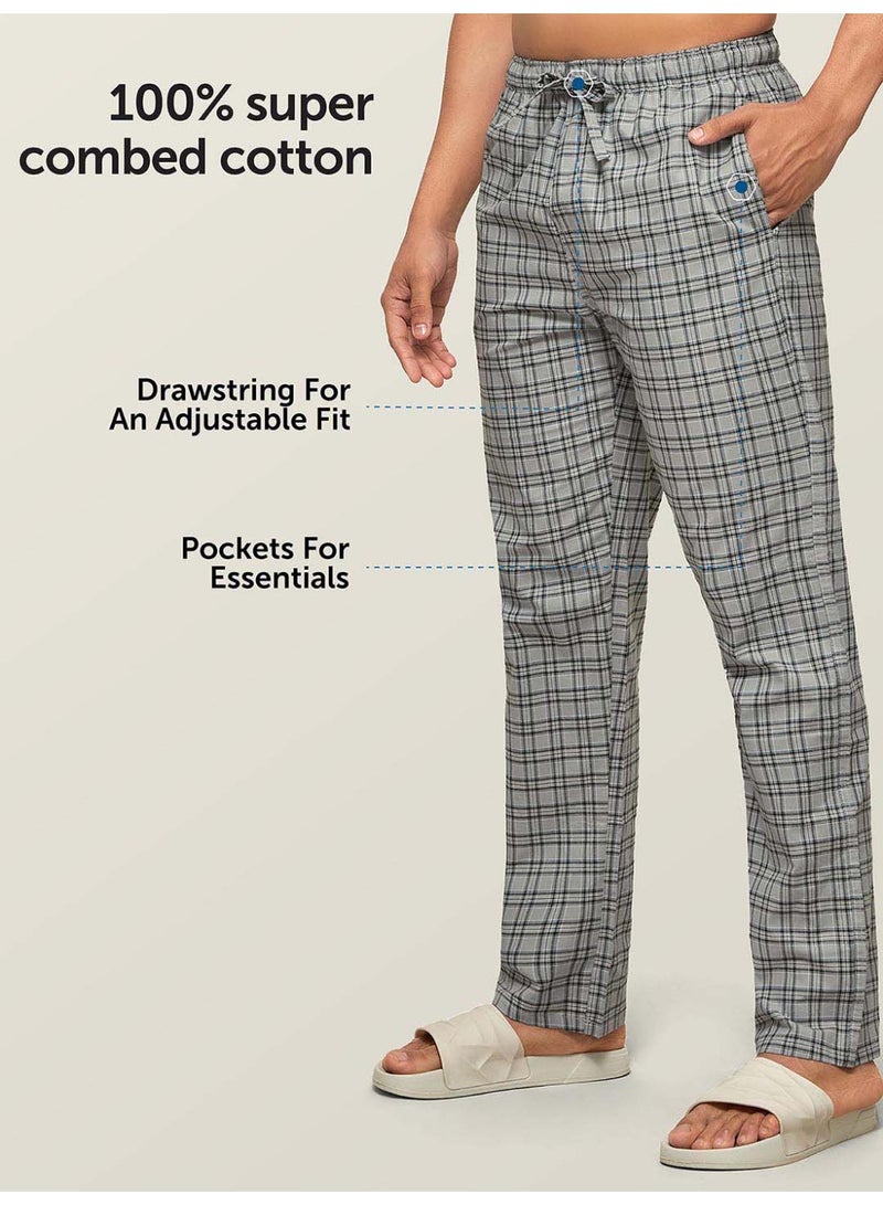 اكس واي اكس اكس بيجامة رجالية من XYXX مصنوعة من القطن الممشط الممتاز بنقشة المربعات [عبوة من قطعة واحدة] - Image 5