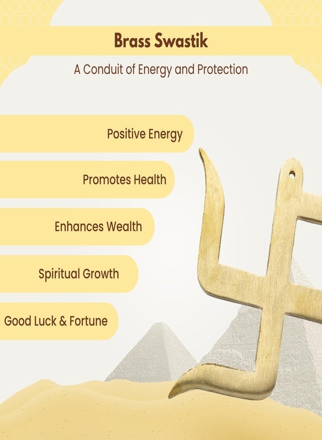 Plus Value Brass Swastik for Main Door Entrance Vastu Remedies for Home, Office Decor, Door Hanging - Auspicious, Religious Symbols for Good Luck, Pooja Idols, Positivity Sathiya (5 Inches) - Image 3