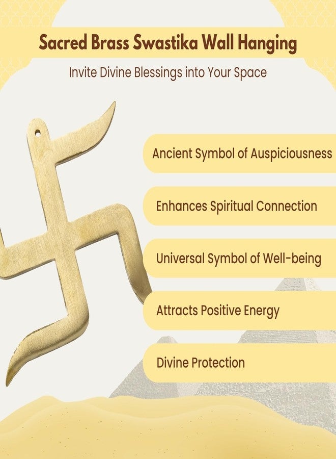 Plus Value Brass Swastik for Main Door Entrance Vastu Remedies for Home, Office Decor, Door Hanging - Auspicious, Religious Symbols for Good Luck, Pooja Idols, Positivity Sathiya (5 Inches) - Image 4