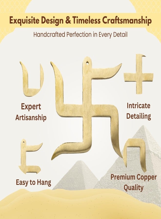 Plus Value Brass Swastik for Main Door Entrance Vastu Remedies for Home, Office Decor, Door Hanging - Auspicious, Religious Symbols for Good Luck, Pooja Idols, Positivity Sathiya (5 Inches) - Image 2