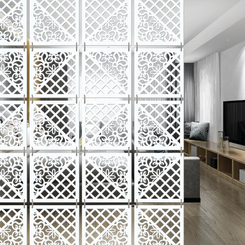 Olive Tree OLIVE TREE Room Partitions Hanging Room Divider Panel Modern Hanging Screen Partition for Decorating Bedding Dining Study and Sitting Living Room Hotel White8024  - Image 1